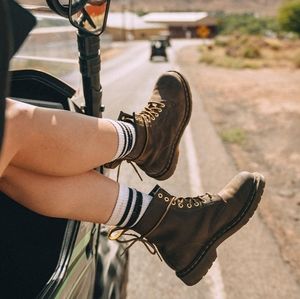 Dr. Martens 1460 Crazy Horse Brown Leather Lace Up Boots